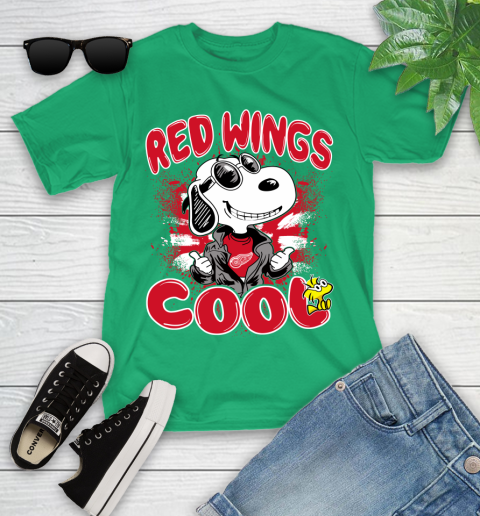 NHL Hockey Detroit Red Wings Cool Snoopy Shirt Youth T-Shirt 7