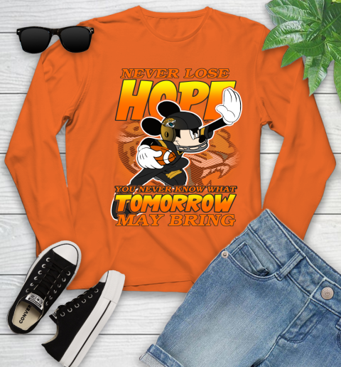 Jacksonville Jaguars NFL Football Mickey Disney Never Lose Hope Youth Long Sleeve 4 Jacksonville Jaguars NFL Football Mickey Disney Never Lose Hope Youth Long Sleeve - Image 4