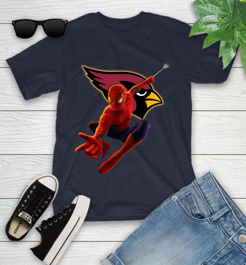 NFL Spider Man Avengers Endgame Football Arizona Cardinals Youth T-Shirt 3