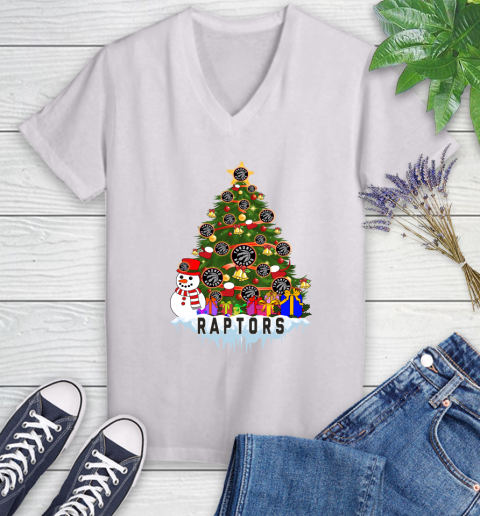 Toronto Raptors Merry Christmas NBA Basketball Sports Women's V-Neck T-Shirt