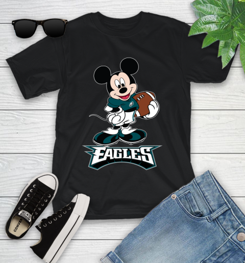NFL Football Philadelphia Eagles Cheerful Mickey Mouse Shirt Youth T-Shirt