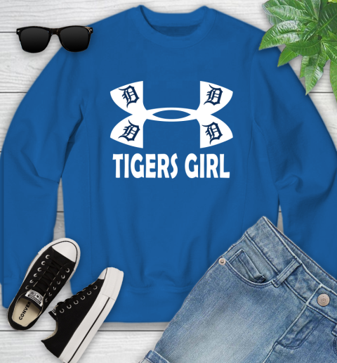 MLB Detroit Tigers Girl Under Armour Baseball Sports Youth Sweatshirt 7