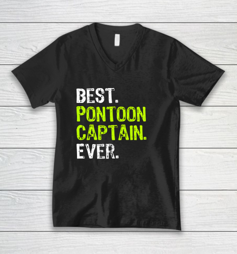 Pontoon Captain Ever Funny Pontoon Boat Party V-Neck T-Shirt