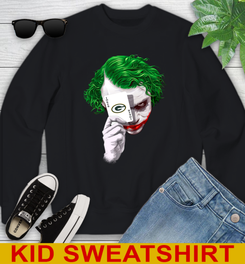 Green Bay Packers NFL Football Joker Card Shirt Youth Sweatshirt