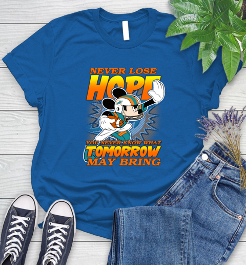 Miami Dolphins NFL Football Mickey Disney Never Lose Hope Women's T-Shirt 12