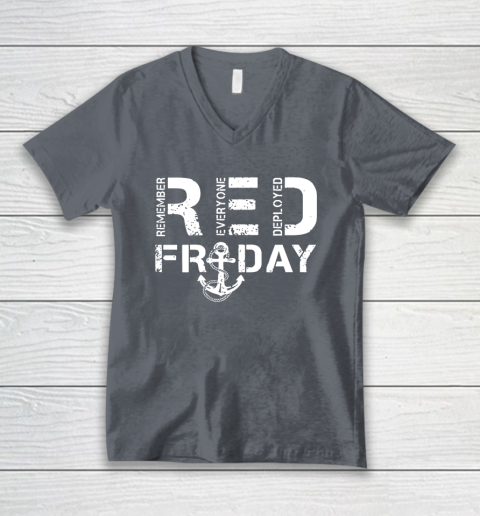 On Fridays We Wear Red Friday Military Navy Soldiers V-Neck T-Shirt 4