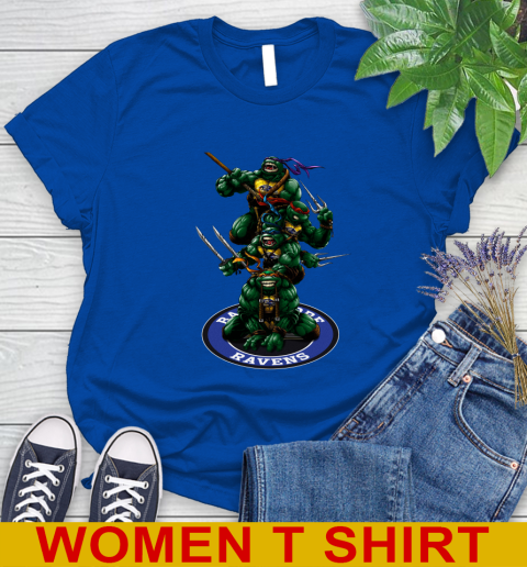 NFL Football Baltimore Ravens Teenage Mutant Ninja Turtles Shirt Women's T-Shirt 10 NFL Football Baltimore Ravens Teenage Mutant Ninja Turtles Shirt Women's T-Shirt - Image 10