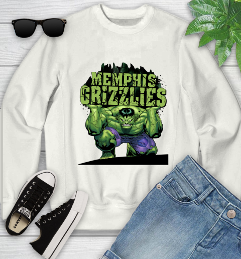 Memphis Grizzlies NBA Basketball Incredible Hulk Marvel Avengers Sports Youth Sweatshirt