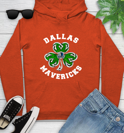 NBA Dallas Mavericks Three Leaf Clover St Patrick's Day Basketball Sports Youth Hoodie 4