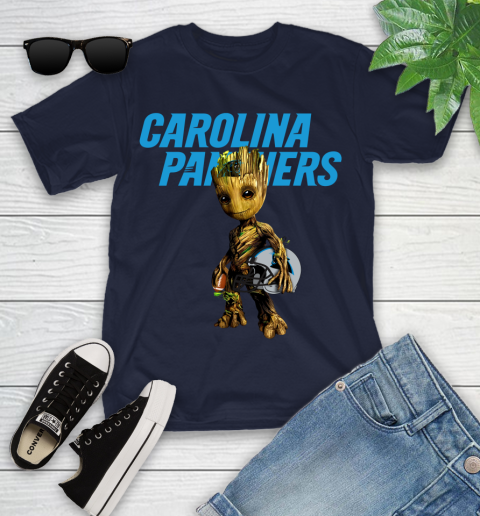 Carolina Panthers NFL Football Groot Marvel Guardians Of The Galaxy Youth T-Shirt 3