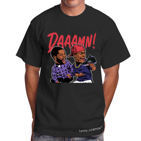 Air Jordan 5 Raptor Matching Sneaker Shirt Damn Meme Black Ember Glow and Fierce Purple Sneaker Black Tshirt