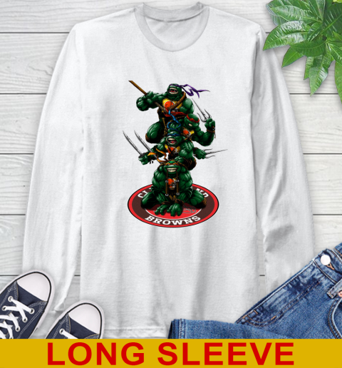 NFL Football Cleveland Browns Teenage Mutant Ninja Turtles Shirt Long Sleeve T-Shirt