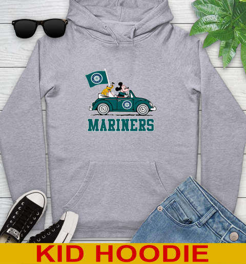 MLB Baseball Seattle Mariners Pluto Mickey Driving Disney Shirt Youth Hoodie 6