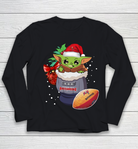 Tampa Bay Buccaneers Christmas Baby Yoda Star Wars Funny Happy NFL Youth Long Sleeve