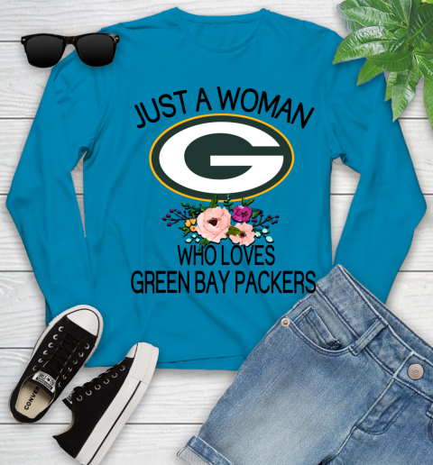 NFL Just A Woman Who Loves Green Bay Packers Football Sports Youth Long Sleeve 5