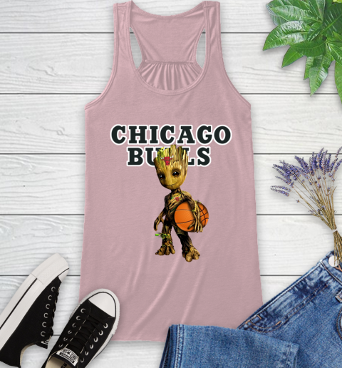 Chicago Bulls NBA Basketball Groot Marvel Guardians Of The Galaxy Racerback Tank 11