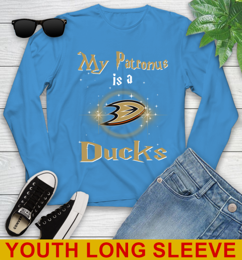 NHL Hockey Harry Potter My Patronus Is A Anaheim Ducks Youth Long Sleeve 8