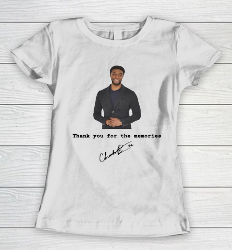 RIP Chadwick Boseman Signature Thank You For The Memories Black Panther Women's T-Shirt
