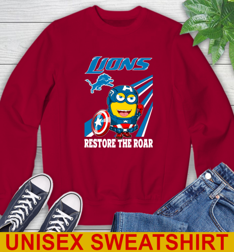NFL Football Detroit Lions Captain America Marvel Avengers Minion Shirt Sweatshirt 9