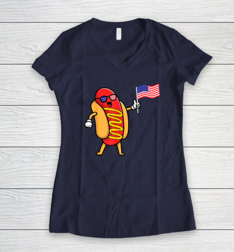 4th of July Hot Dog Hotdog 4th of July Women's V-Neck T-Shirt 7