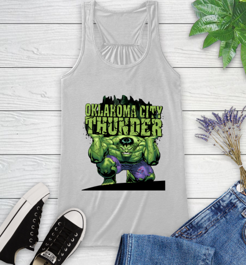 Oklahoma City Thunder NBA Basketball Incredible Hulk Marvel Avengers Sports Racerback Tank