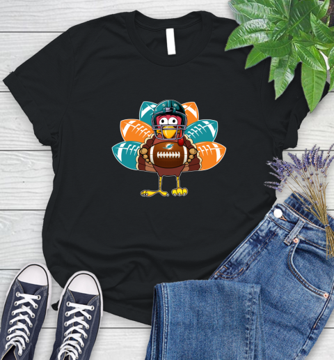 Miami Dolphins Turkey Thanksgiving Day Women's T-Shirt 2
