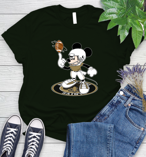 NFL Football New Orleans Saints Cheerful Mickey Disney Shirt Women's T-Shirt 6