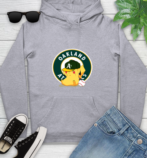MLB Pikachu Baseball Sports Oakland Athletics Youth Hoodie 6