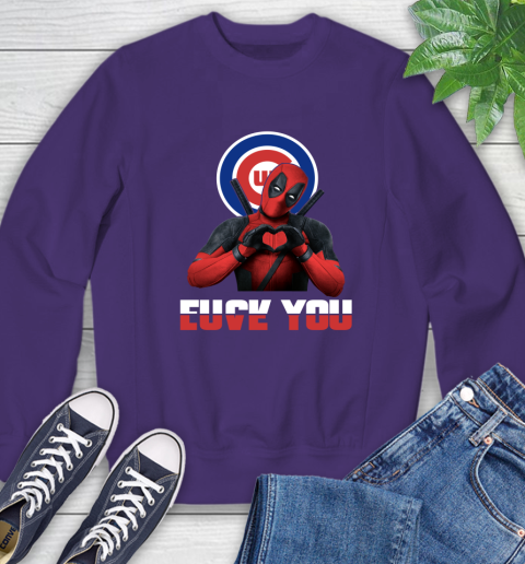 MLB Chicago Cubs Deadpool Love You Fuck You Baseball Sports Sweatshirt 4