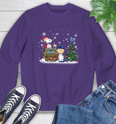 MLB Kansas City Royals Snoopy Charlie Brown Christmas Baseball Commissioner's Trophy Sweatshirt 4