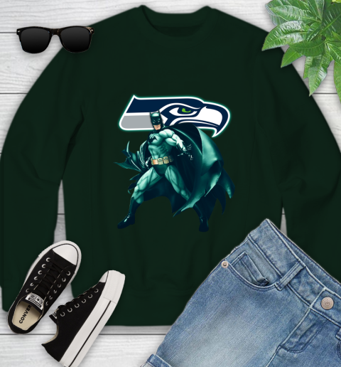 NFL Batman Football Sports Seattle Seahawks Youth Sweatshirt 10