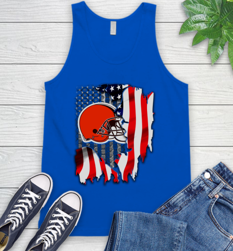 Cleveland Browns NFL Football American Flag Tank Top 4