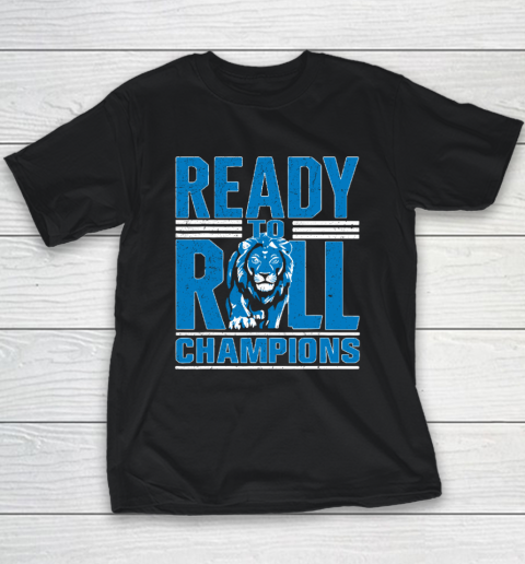 Detroit Ready To Roll Funny Lion Graphic Youth T-Shirt