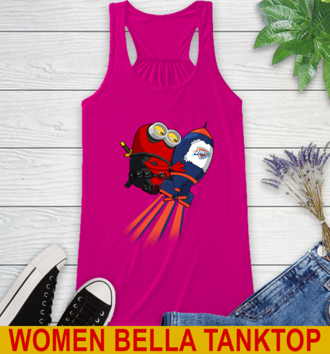 NBA Basketball Oklahoma City Thunder Deadpool Minion Marvel Shirt Racerback Tank 6