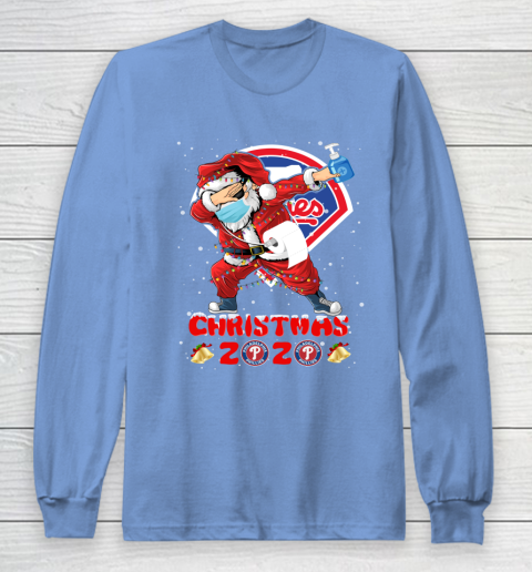 Philadelphia Phillies Funny Santa Claus Dabbing Christmas 2020 MLB Long Sleeve T-Shirt 8