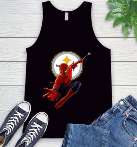 NFL Spider Man Avengers Endgame Football Pittsburgh Steelers Tank Top 2
