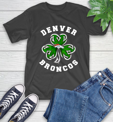 NFL Denver Broncos Three Leaf Clover St Patrick's Day Football Sports T-Shirt