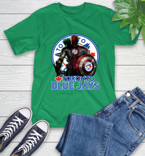 MLB Captain America Thor Spider Man Hawkeye Avengers Endgame Baseball Toronto Blue Jays T-Shirt 7