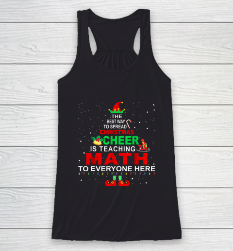 Math Teacher Christmas Shirt Elf Christmas Racerback Tank