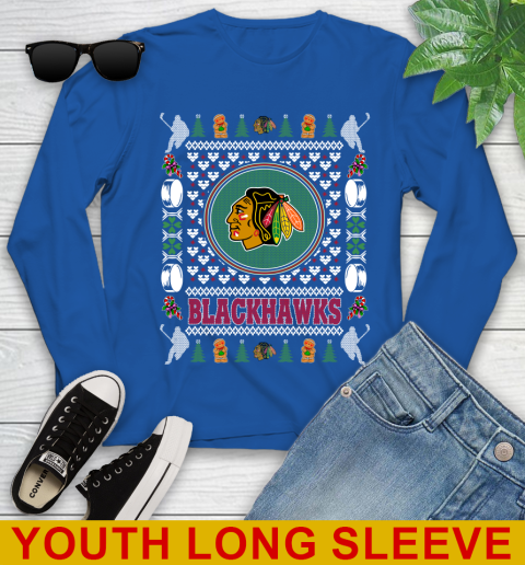 Chicago Blackhawks Merry Christmas NHL Hockey Loyal Fan Youth Long Sleeve 10