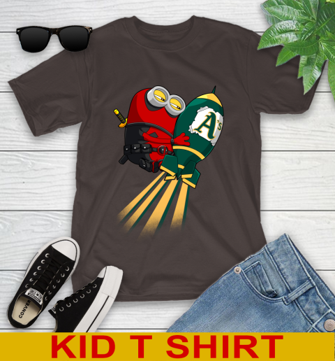 MLB Baseball Oakland Athletics Deadpool Minion Marvel Shirt Youth T-Shirt 6