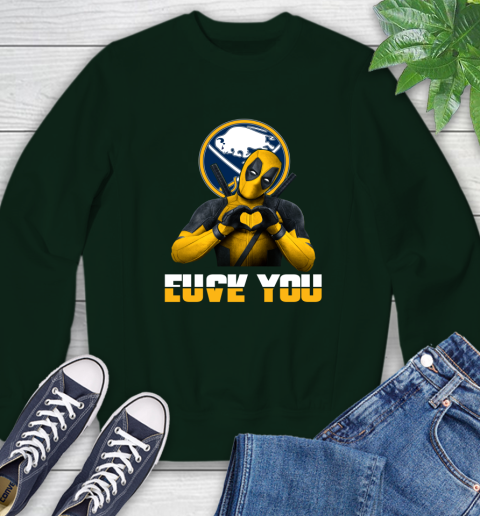 NHL Buffalo Sabres Deadpool Love You Fuck You Hockey Sports Sweatshirt 12