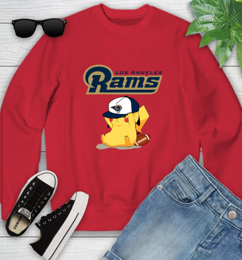 NFL Pikachu Football Sports Los Angeles Rams Youth Sweatshirt 9