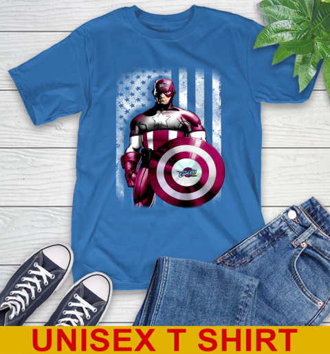 Cleveland Cavaliers NBA Basketball Captain America Marvel Avengers American Flag Shirt T-Shirt 11