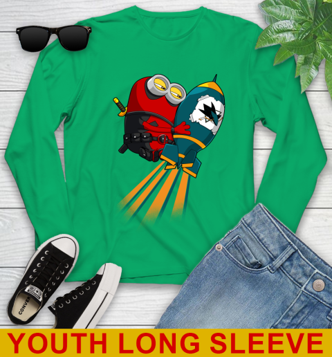 NHL Hockey San Jose Sharks Deadpool Minion Marvel Shirt Youth Long Sleeve 7