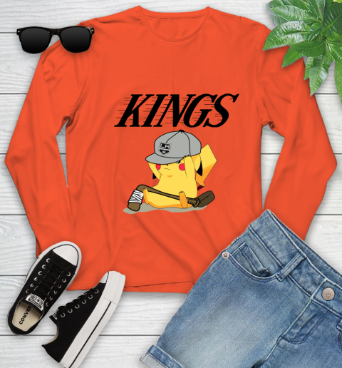 NHL Pikachu Hockey Sports Los Angeles Kings Youth Long Sleeve 4
