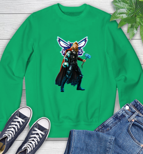 NBA Thor Avengers Endgame Basketball Charlotte Hornets Sweatshirt 6