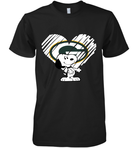 I Love Snoopy Green Bay Packers In My Heart NFL Premium Men's T-Shirt
