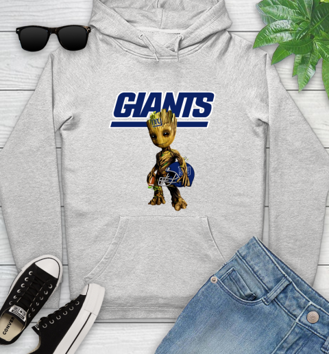 New York Giants NFL Football Groot Marvel Guardians Of The Galaxy Youth Hoodie