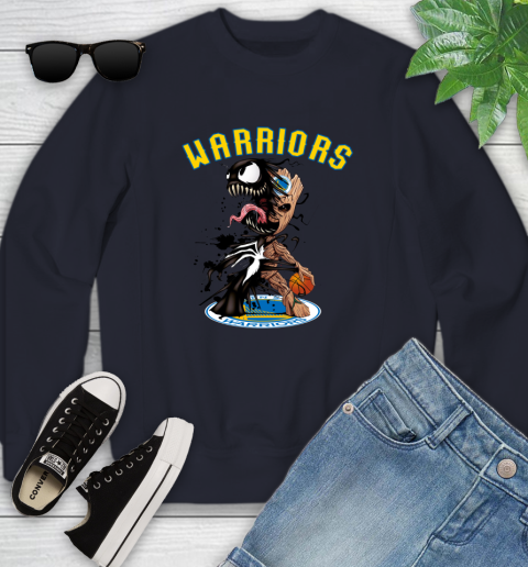 NBA Golden State Warriors Basketball Venom Groot Guardians Of The Galaxy Youth Sweatshirt 3
